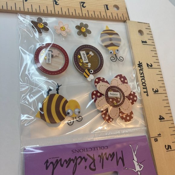 Scrapbook Embellishments Stickers Googly Eye Bees Flowers Paper Crafts Cards - Picture 11 of 13